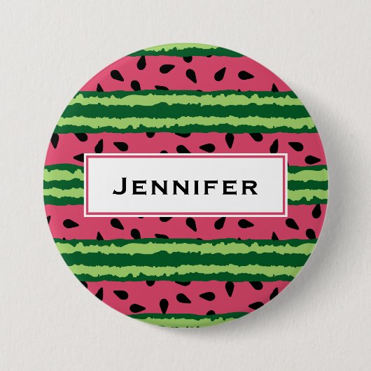 Cute Watermelon Pattern Pink & Green Ronde Button 7,6 Cm (Voorkant)