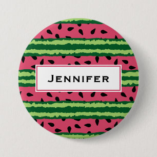 Cute Watermelon Pattern Pink & Green Ronde Button 7,6 Cm