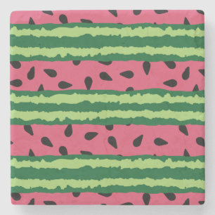 Cute Watermelon Pattern Pink & Green Stenen Onderzetter