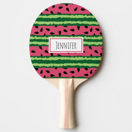 Cute Watermelon Pattern Pink & Green Tafeltennisbatje (Voorkant)