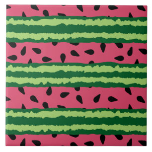 Cute Watermelon Pattern Pink & Green Tegeltje