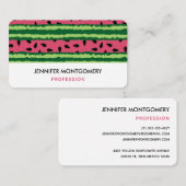 Cute Watermelon Pattern Pink & Green Visitekaartje (Voorkant / Achterkant)