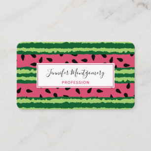 Cute Watermelon Pattern Pink & Green Visitekaartje