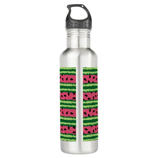 Cute Watermelon Pattern Pink & Green Waterfles (Achterkant)