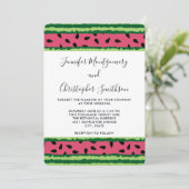 Cute Watermelon Pattern Pink & Green Wedding Kaart (Staand voorkant)
