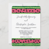 Cute Watermelon Pattern Pink & Green Wedding Kaart (Voorkant)