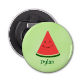 Cute Watermelon Personalized Button Bottle Opener (Voorkant)