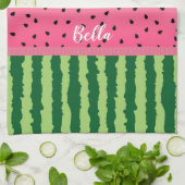 Cute Watermelon Rind en Zaden, gepersonaliseerd Theedoek (Gevouwen)