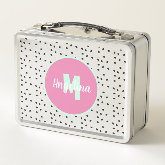 Cute Watermelon Seeds Monogrammed Metal Lunch Box (Achterkant)