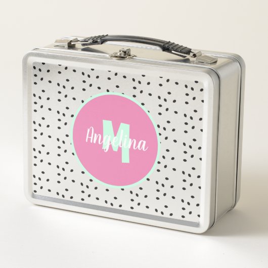 Cute Watermelon Seeds Monogrammed Metal Lunch Box (Voorkant)