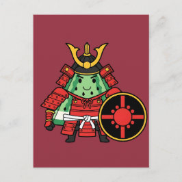 Cute Watermelon Shogun Samurai Warrior Illustratio Briefkaart