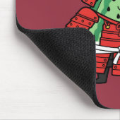 Cute Watermelon Shogun Samurai Warrior Illustratio Muismat (Hoek)