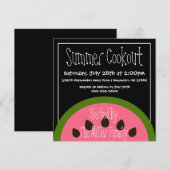 Cute Watermelon Summer BBQ Cookout Uitnodiging (Voorkant / Achterkant)