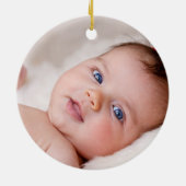 Cute Waterverf 1e Kerstkerst Baby Keramisch Ornament (Achterkant)
