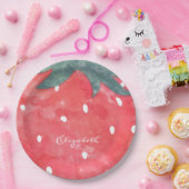 Cute Waterverf Aardbery Papieren Bordje (Feest)