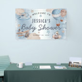 Cute Waterverf Aviation Blue Boy Baby shower Spandoek (Beurs)