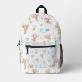 Cute Waterverf Axolotl Pattern Monogram Bedrukte Rugzak (Voorkant)