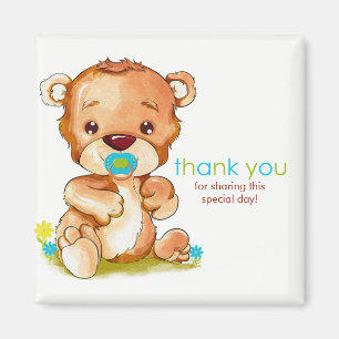 Cute Waterverf Baby Beer Boy Dank u Magneet