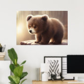 Cute waterverf baby beer cub poster (Thuiskantoor)