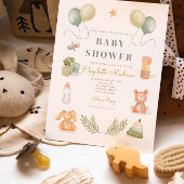 Cute Waterverf Baby Toys Baby shower Kaart