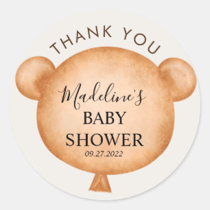 Cute Waterverf Beer ballon Baby shower Hartelijk d Ronde Sticker