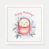 Cute Waterverf Birthday Servet (Voorkant)