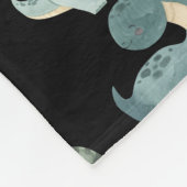 Cute Waterverf Black Dinosaur Pattern Fleece Deken (Hoek)