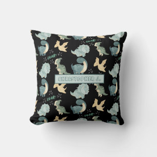 Cute Waterverf Black Dinosaur Pattern Kussen