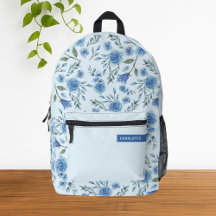 Cute Waterverf Blue Floral Pattern