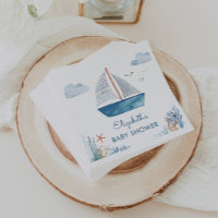 Cute Waterverf Boat Nautical Baby shower