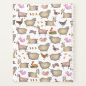 Cute Waterverf Boerderij Barn Animals Patroon Planner (Achterkant)