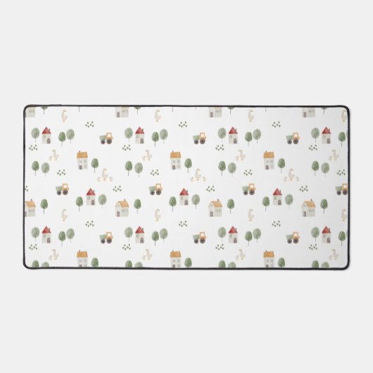 Cute Waterverf Boerderij Patroon Bureaumat (Voorkant)