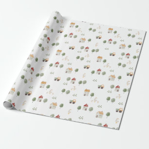 Cute Waterverf Boerderij Patroon Cadeaupapier