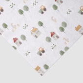 Cute Waterverf Boerderij Patroon Tissuepapier (Detail)