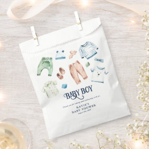 Cute Waterverf Boy Clothes BOY Baby shower Bedankzakje