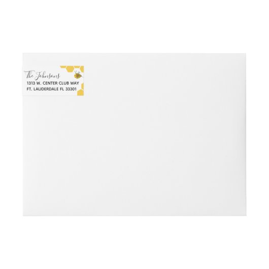 Cute Waterverf Bumble Bee and Honeycomb Air Mail (Voorkant)