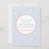 Cute waterverf Bunny in Hot-air ballon Kaart (Achterkant)