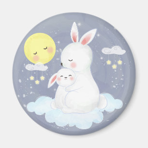 Cute Waterverf Bunny Magnet Magneet