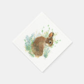 Cute Waterverf Bunny Rabbit Animal Art Servetten (Hoek)