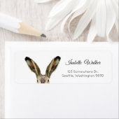 Cute Waterverf Bunny Rabbit Etiket (Insitu)