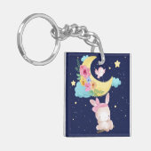 Cute Waterverf Bunny Sleutelhanger (Voorkant Links)