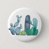 Cute Waterverf Cactus Button (Voorkant)