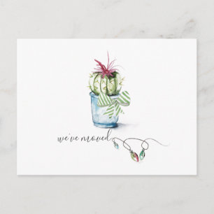 Cute Waterverf Cactus Moving Announcement Briefkaart