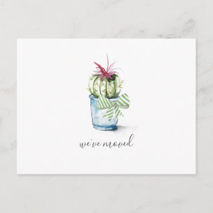 Cute Waterverf Cactus Moving Announcement Briefkaart