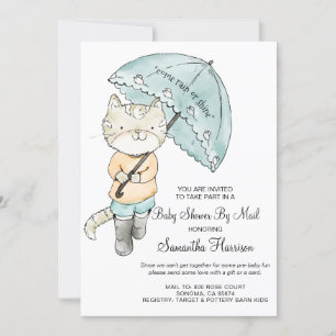 Cute Waterverf Cat Baby shower by Mail Kaart