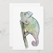Cute waterverf chameleon kaart (Voorkant / Achterkant)