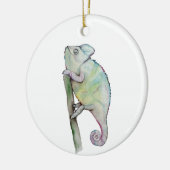 Cute waterverf chameleon keramisch ornament (Links)