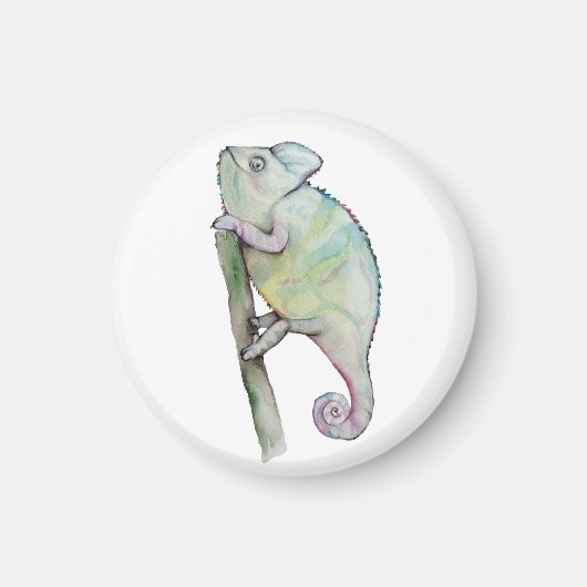 Cute waterverf chameleon magneet (Voorkant)