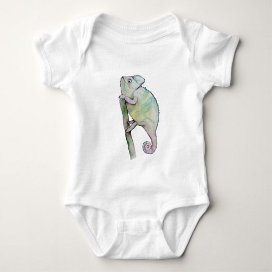 Cute waterverf chameleon romper (Voorkant)