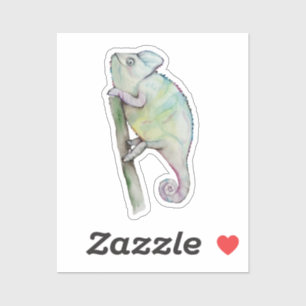 Cute waterverf chameleon sticker